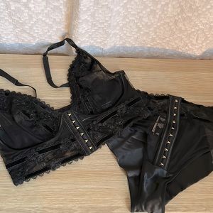 Victoria’s Secret Mesh and Lace Lingerie Bralette and Panty Set